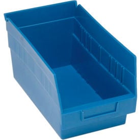 Plastic Nesting Storage Shelf Bin QSB202 6-5/8""W x 11-5/8""D x 6""H Blue