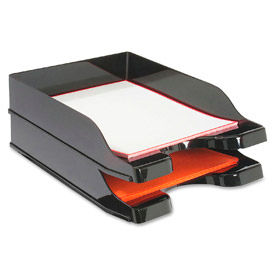 Deflect-O® Docutray Multi-Directional Stacking Tray 2 Tiers Black