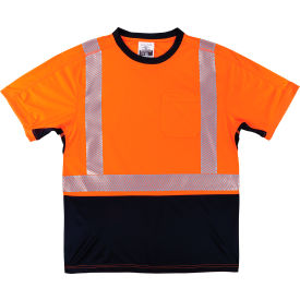 Ergodyne GloWear 8283BK Lightweight Performance Hi-Vis T-Shirt Class 2 Black Bottom 3XL Orange