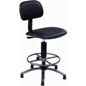 Interion® Office Stool - Vinyl - 17""- 21"" - Black