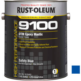 Rust-Oleum 9100 System 340 VOC DTM Epoxy Mastic Safety Blue Gallon Can - 9125402