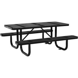 Global Industrial™ 6' Rectangular Picnic Table Perforated Metal Black