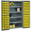Global Industrial Bin Cabinet Deep Door 96 YL Bin Shelves 16 Ga Unassembled Cabinet 38x24x72