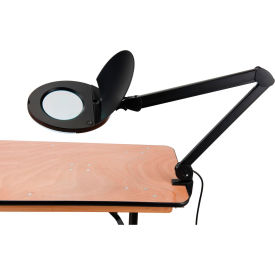 Global Industrial™ 5 Diopter LED Magnifying Lamp With Covered Metal Arm Black