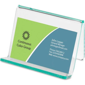 Lorell® Acrylic Transparent Green Edge Business Card Holder