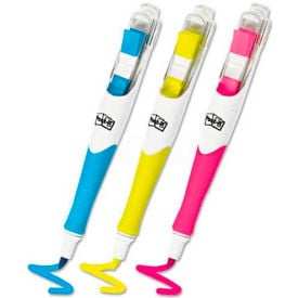 Post-It® Flag Highlighters 3/8""W x 1-3/4""L Assorted Colors (Blue Pink Yellow)