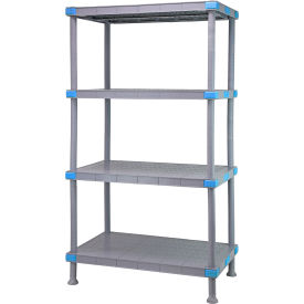 Quantum Millenia™ Shelving Unit 24""W X 21""D X 50""H 4 Solid Shelves