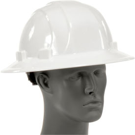 ERB® Omega II® Full Brim Hard Hat 6-Point Mega Ratchet® Suspension White