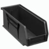 Global Industrial™ Plastic Hang & Stack Bin 10-7/8""L x 4-1/8""W x 4""H Black