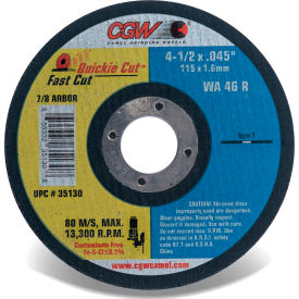 CGW Abrasives 35131 Fast Cut Thin Cutting Wheel 6"" x 0.045"" x 7/8"" Type 1 Aluminum Oxide