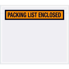Panel Face Envelopes ""Packing List Enclosed"" Print 6""L x 7""W Orange 1000/Pack