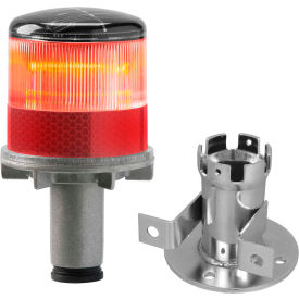 3337-00001 Solar Powered LED Strobe Lights Red Bulb