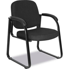 Alera® Genaro Series Fabric Half-Back Sled Base Guest Chair Black