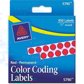 Avery® Permanent Self-Adhesive Color-Coding Labels 1/4"" Dia Red 450/Pack