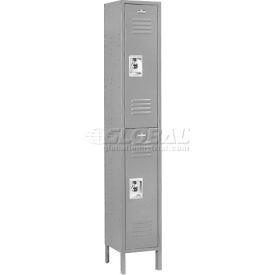 Global Industrial™ Infinity® 2-Tier 2 Door Locker 12""W x 18""D x 78""H Gray Assembled