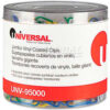 Universal® One Paper Clips Vinyl Coated Wire Jumbo Assorted Colors 250/Pack