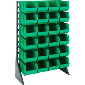 Quantum QRU-12S-240-24 Single Sided 12 Rail Unit With 24 QUS240 Ultra Stack & Hang Bins Green