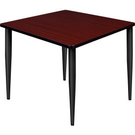 Regency Kahlo 36"" Square Multipurpose Breakroom Tapered Leg Table Mahogany/ Black