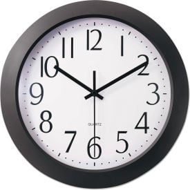 Universal® Whisper Quiet Clock 12"" Overall Diameter Black Case 1 AA