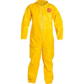 DuPont™ Tychem® 2000 Coverall Front Zipper Serged Seams Yellow MD 12/Qty
