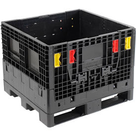 Global Industrial™ Folding Bulk Shipping Container 32""Lx30""Wx25""H 1800 Lb. Capacity Black