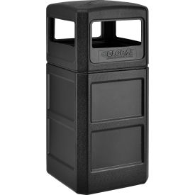 Global Industrial™ Square Plastic Waste Receptacle With Dome Lid 42 Gallon Black