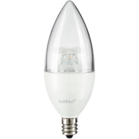 Sunlite® LED B11 Bulb Clear Torpedo Tip 120V 4.5W Candelabra Screw Base 3000K Warm White