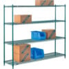 Nexel® 4 Shelf Poly-Green® Wire Shelving Unit Starter 72""W x 14""D x 63""H