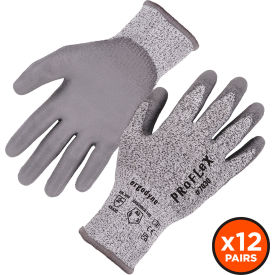 Ergodyne® Proflex 7030 Cut Resistant Gloves Polyurethane Coated ANSI A3 XL Gray 12 Pairs