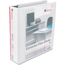 Universal® Round Ring Economy Vinyl View Binder 2"" Capacity White