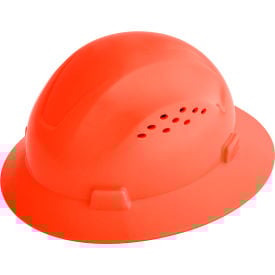 Jackson Safety Advantage Full Brim Hard Hat Vented 4-Pt. Ratchet Suspension Hi-Vis Orange
