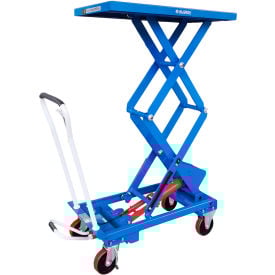 Global Industrial™ Mobile Double Scissor Lift Table 39"" x 20"" Platform 660 Lb. Capacity