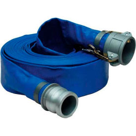 Apache 98138069 3"" x 100' PVC Lay Flat Discharge Hose w/C x E Aluminum Cam & Groove Fittings
