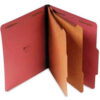 Universal® Pressboard Classification Folder Letter Six-Section Red 10/Box