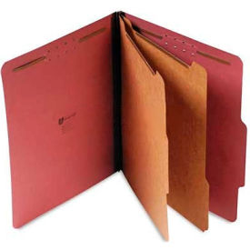 Universal® Pressboard Classification Folder Letter Six-Section Red 10/Box