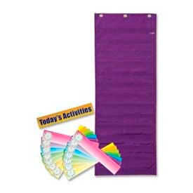 Pacon® Dry Erase Activity Pocket Chart 14 Rows 13"" x 34"" Purple