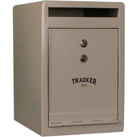 Tracker Safe Front Drop Slot Depository Safe - DS120810-K - Dual Key Lock - 8""W x 10""D x 12""H  Cream
