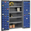 Global Industrial Bin Cabinet Deep Door 96 BL Bin Shelves 16 Ga. Assembled Cabinet 38x24x72