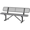 Global Industrial™ 6' Outdoor Steel Bench w/ Backrest Expanded Metal Gray