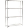 Nexel® 4 Shelf Chrome Wire Shelving Unit Starter 48""W x 14""D x 74""H