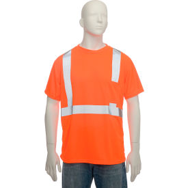 OccuNomix Standard Wicking Birdseye Class 2 T-Shirt W/ Pocket Hi-Vis Orange 3XL LUX-SSETP2B-O3X
