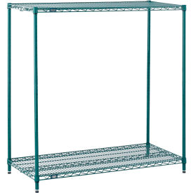 Nexel® 2 Shelf Poly-Green® Wire Shelving Unit Starter 72""W x 14""D x 34""H