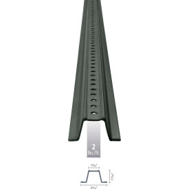 U-Channel Sign Post 7'L 2 lbs./ft. Green Post with Holes Top to Bottom