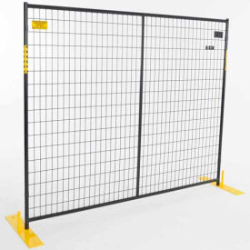 Perimeter Patrol™ Welded Wire Black Powder Coat Fence 7'6""Wx6'H 4 Panel Kit