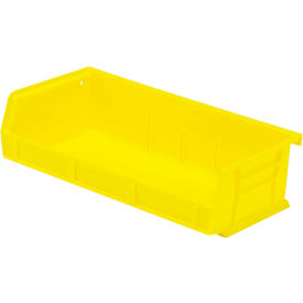Quantum Storage 11""W x 5-3/8""D x 3""H Ultra Series Stack and Hang Bin Yellow Polypropylene 3 Slots