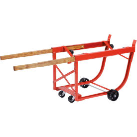Global Industrial™ Heavy Duty Rotating Drum Cradle with Wood Handles & Steel Wheels