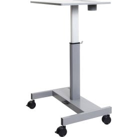 Luxor Mobile Student Sit-Stand Desk - Pneumatic Height Adjustment - 29"" to 43.5""H - Gray