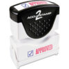 Accustamp2 Shutter APPROVED Stamp With Microban 1-5/8""W x 1/2""D Red/Blue