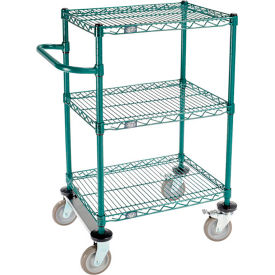 Nexel® 3 Shelf Cart Poly-Green® 24""L x 18""W x 40""H Polyurethane Rigid Casters