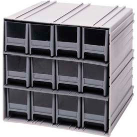 Quantum Interlocking Storage Cabinet QIC-122 - 11-3/4""Wx11-3/8""Dx11""H - 12 Ivory Drawers